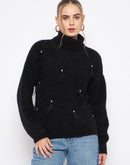 Madame Embellished Turtleneck Black Sweater