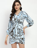 Madame Butterfly Print Wrap Style Dress