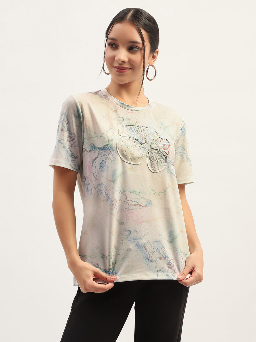 Madame Printed White T-Shirt