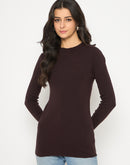 Madame Mock Neck Solid Brown Skeeve