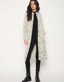 Madame Abstract Print Off White Long Shrug