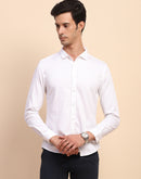 Camla Barcelona Solid Button Down White Cotton Shirt