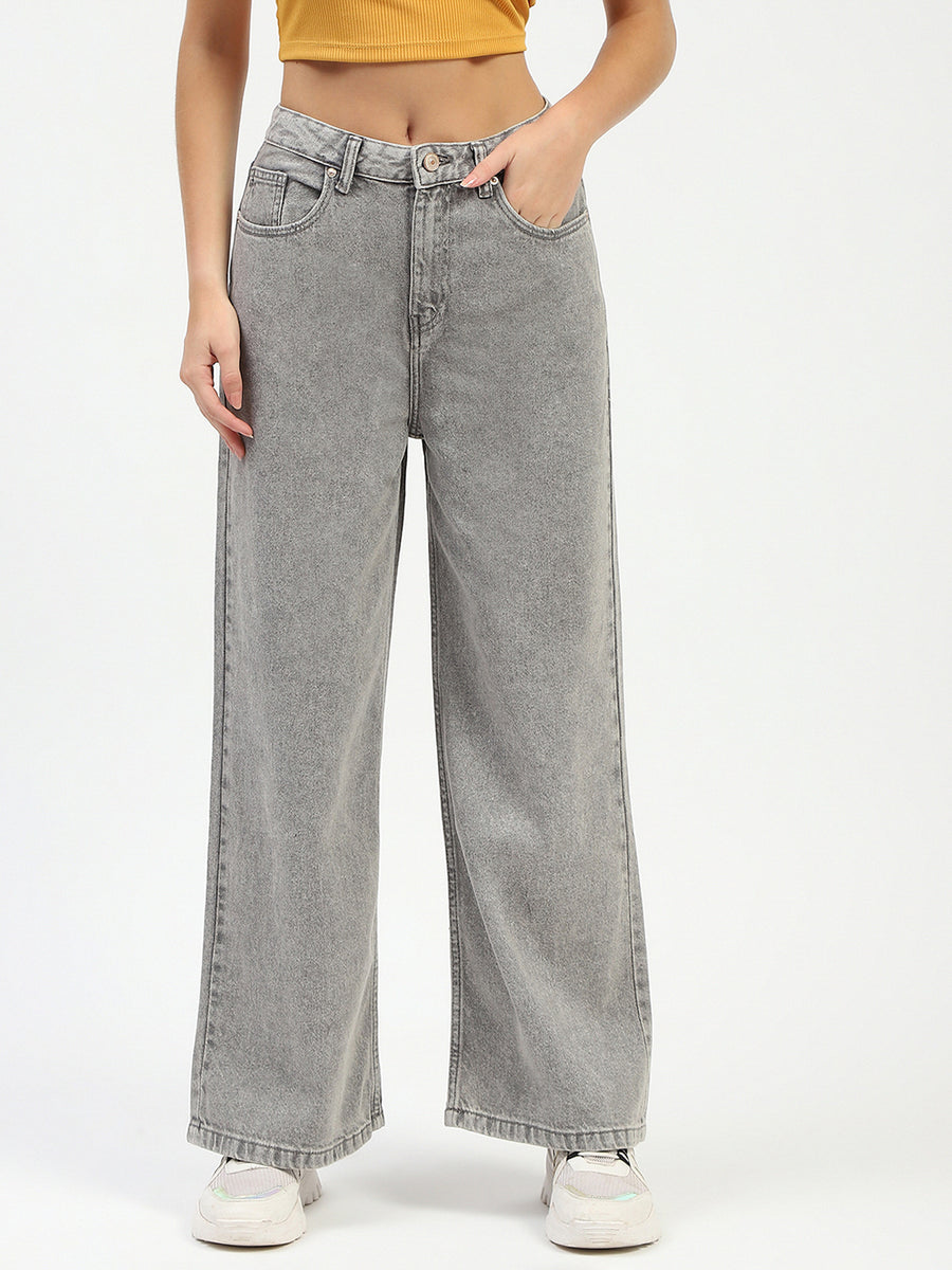 Madame Grey Wide-Leg Jeans