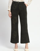 Madame Jacquard Straight Fit Green Trousers