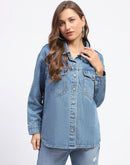 Madame Blue Button Down Denim Jacket