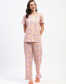 mSECRET Floral Print Peach Night Suit