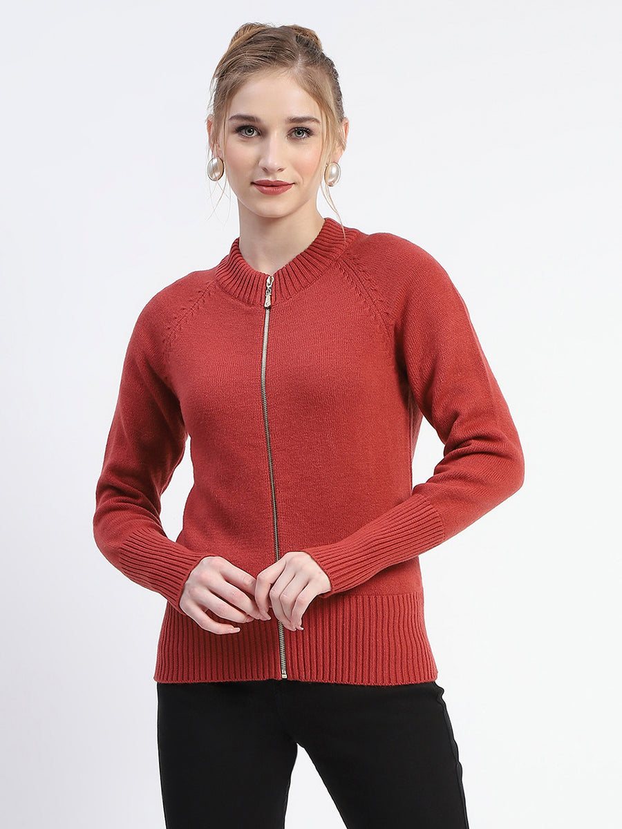 Madame Blush Full-Zip Knit Sweater