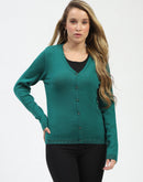 Madame Emerald Green Button-Up Cardigan