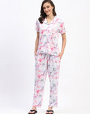 mSECRET Pink Tie-Dye Button-Down Pajama Set with Collared Shirt