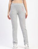 mSECRET Embossed Pleated Cotton Grey Track Bottoms