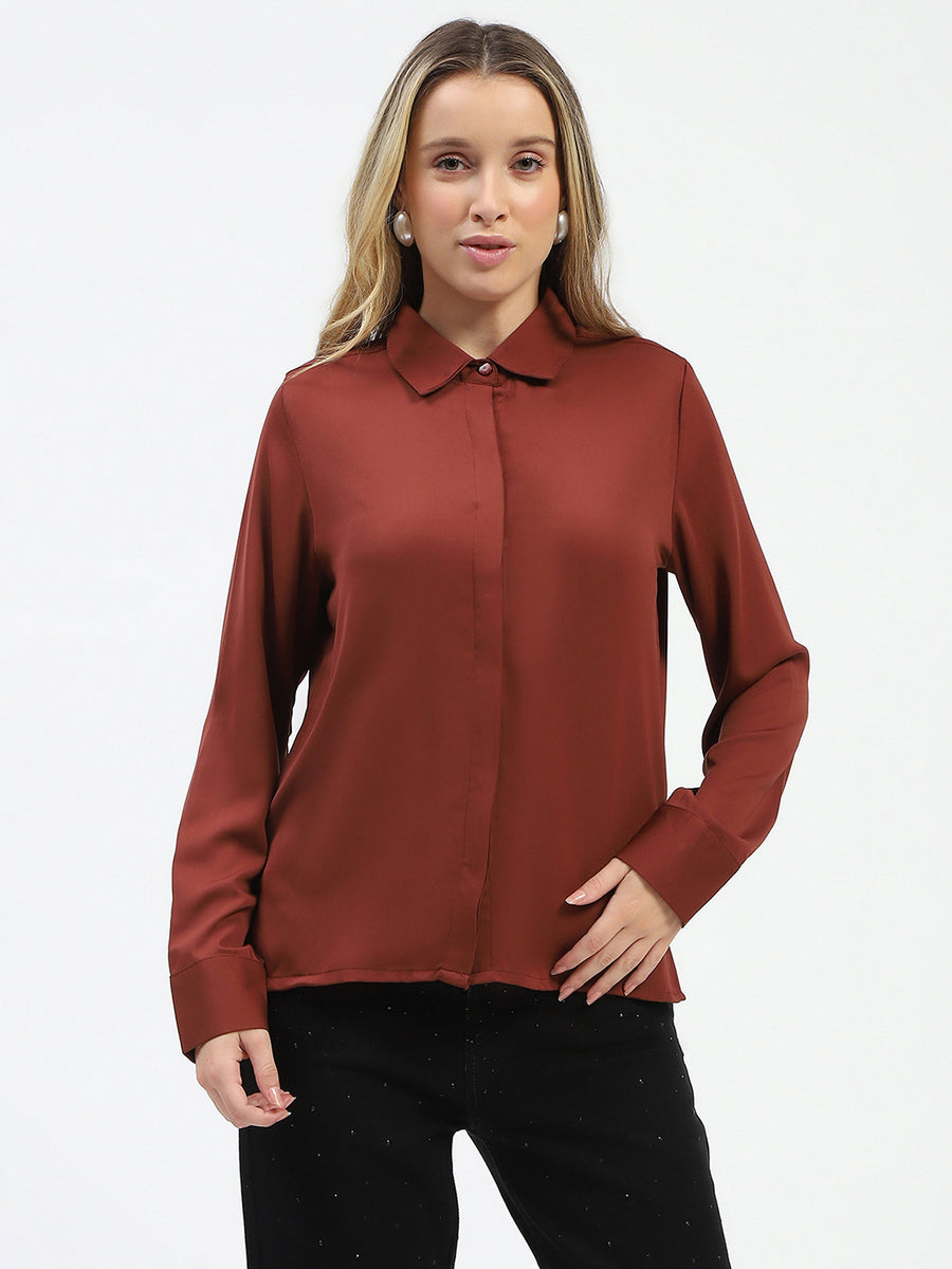 Madame Rust Button-Up Shirt with Classic Collar