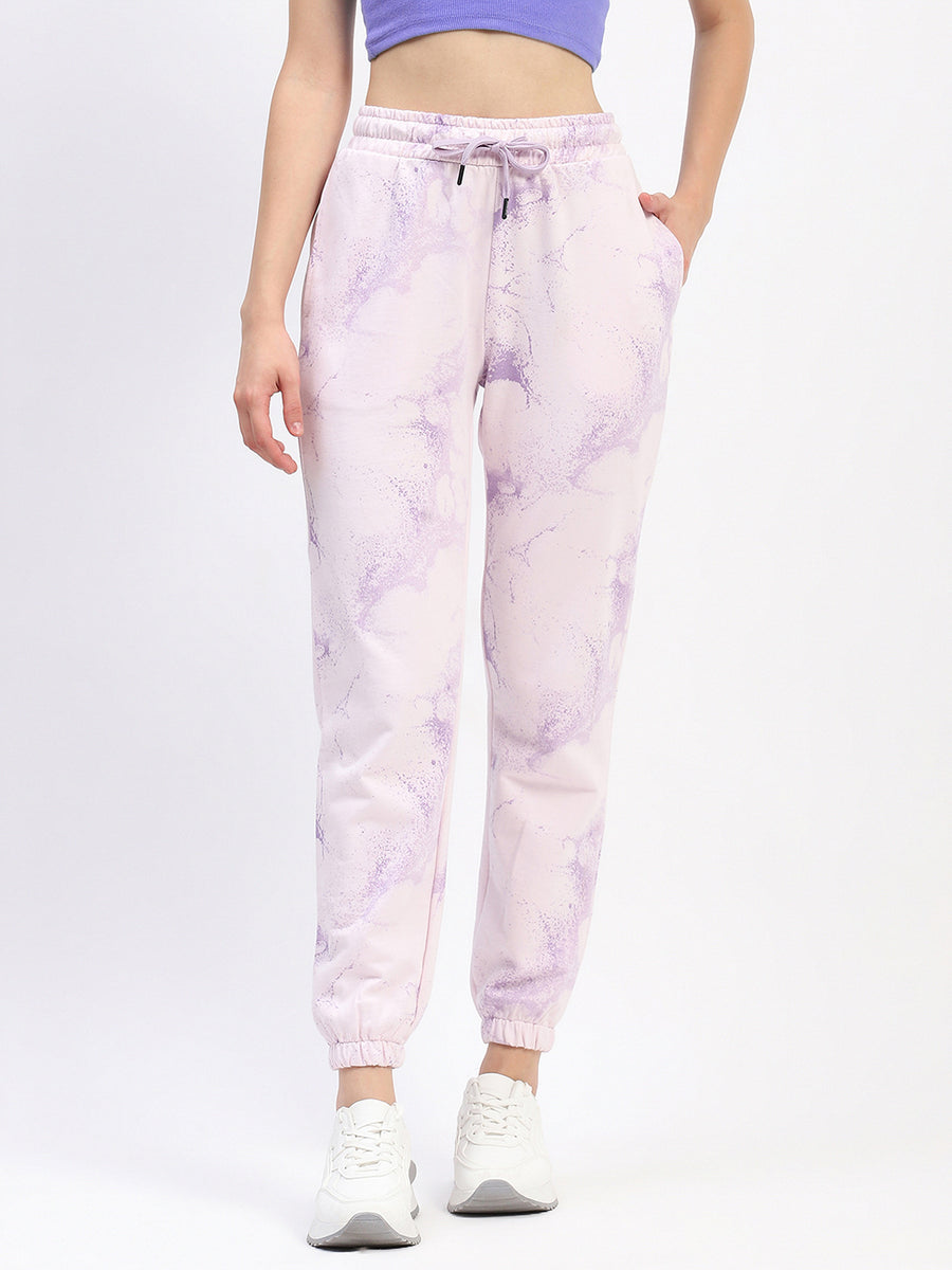 mSECRET Camouflage Print Cotton Mauve Joggers