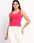 Madame Hot Pink Sleeveless Knit Top