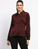 Madame Wine Embellished Collar Button-Up Shirt