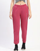 mSECRET Typography Print Pleated Dusty Pink Track Bottoms