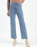 Madame Light Blue Straight Fit Cotton Jeans