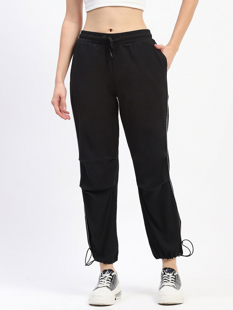 mSECRET Bottom Drawstring Elasticated Waist Solid Black Sweatpants