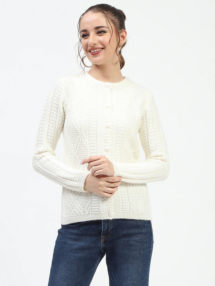 Madame White Buttoned Cardigan