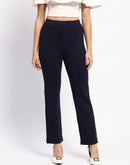 Madame Navy Wide-Leg Formal Trousers