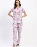 mSECRET Floral Print Sky Blue Night Suit Set