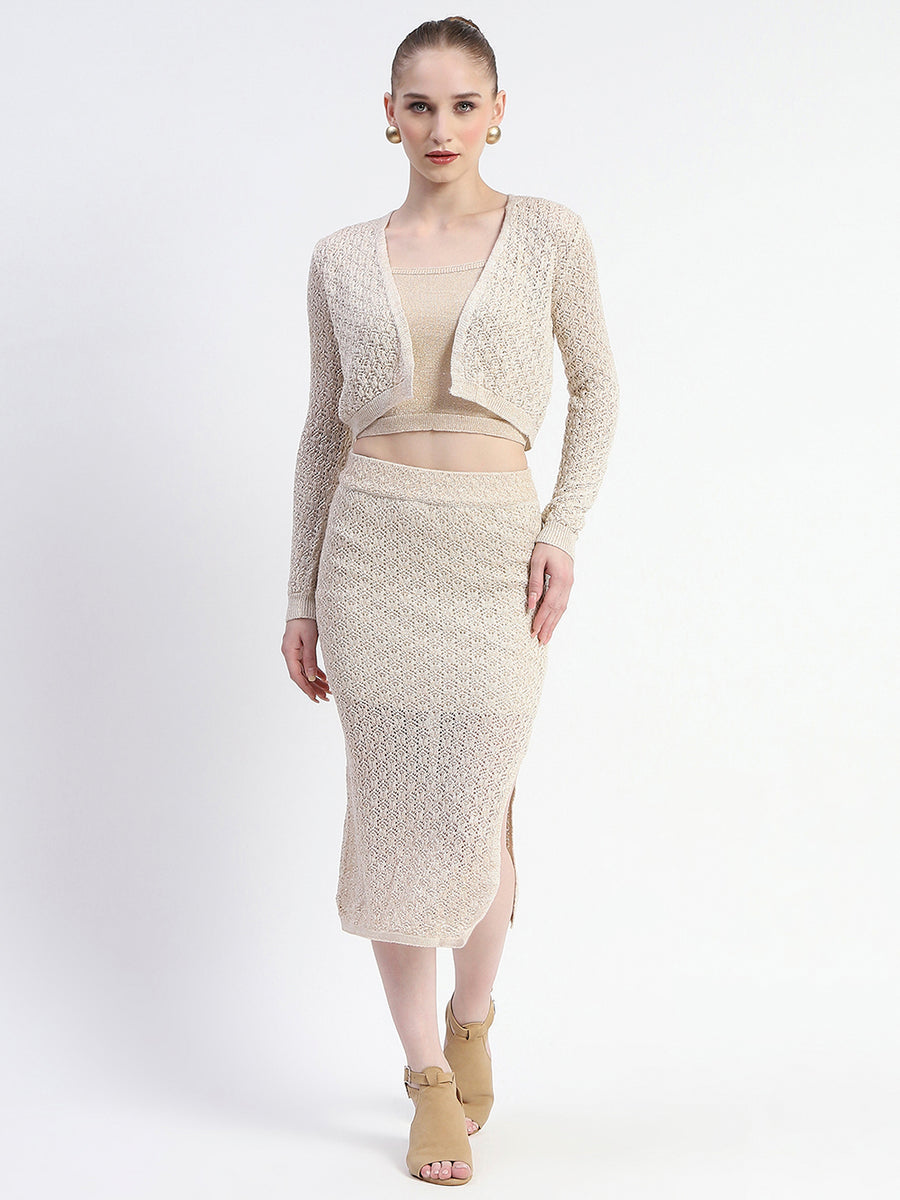 Madame Semi Sheer Shrug with Skirt and Top Co-ord Set