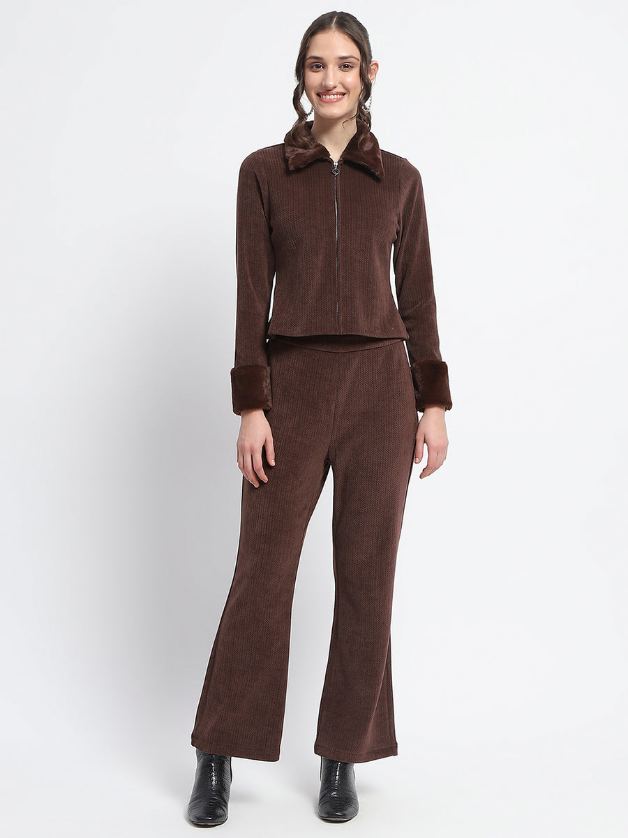 Madame Brown Velvet Detailed Ensemble