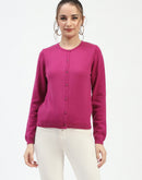 Madame Magenta Button-Up Cardigan