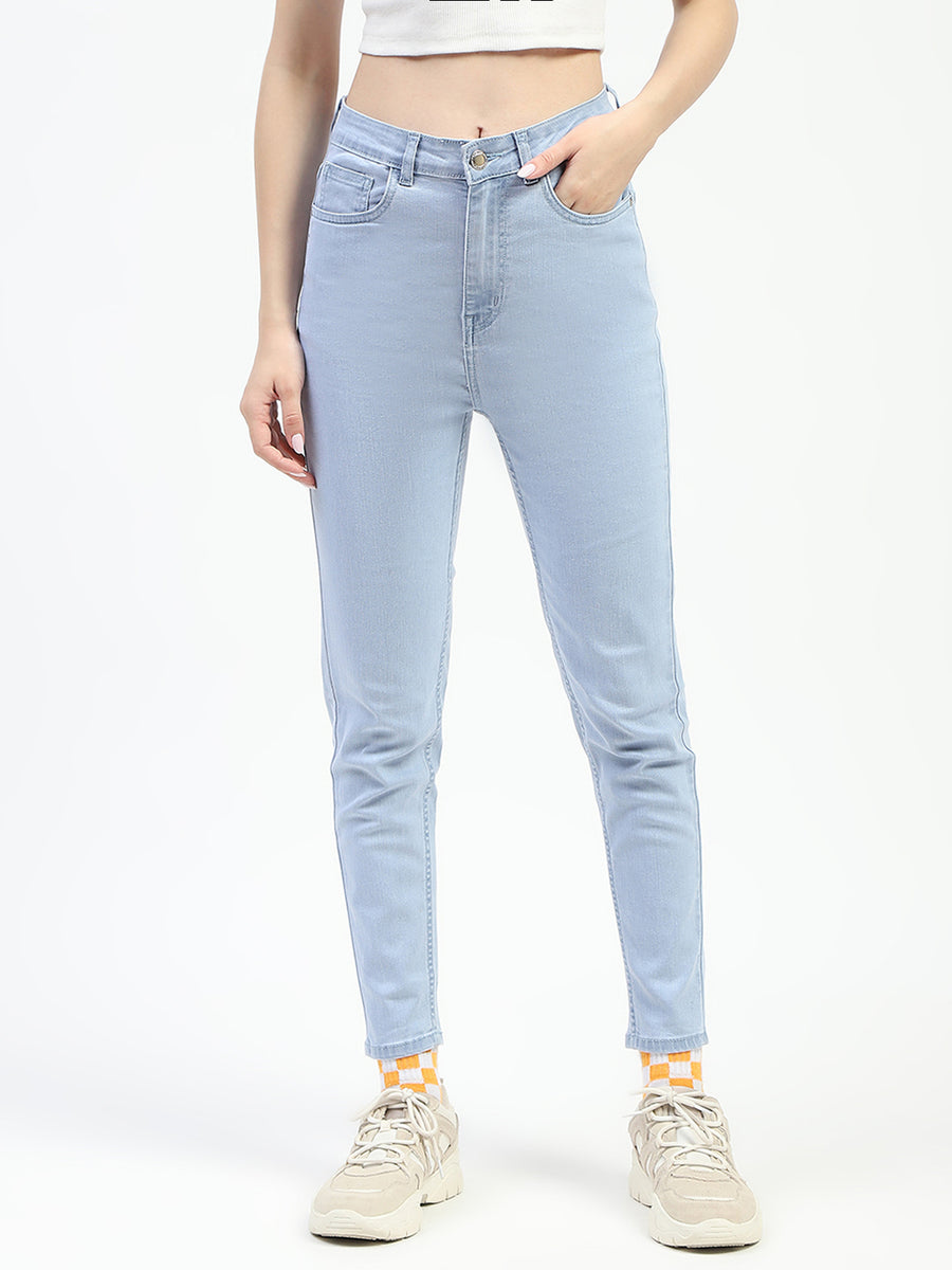 Madame Ice Blue Skinny Fit Cotton Jeans