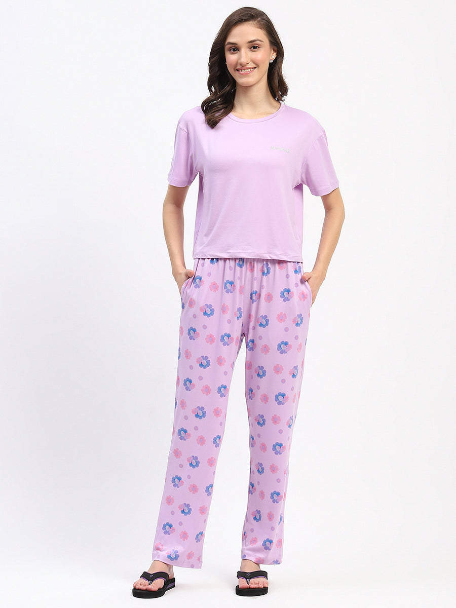 mSECRET Disney Typography Mauve Nightsuit Set