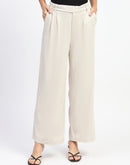 Madame Gurkha Beige Flared Trousers