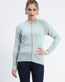 Madame Mint Full-Zip Knit Sweater