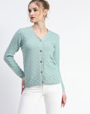 Madame Mint V-Neck Knit Cardigan