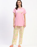 mSECRET Pink Graphic Tee and Floral Print Pajama Set