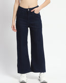 Madame Dark Blue Wide Leg Cotton Blend Jeans