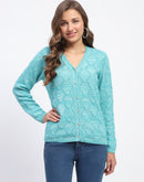 Madame V-Neck Sky Blue Cardigan