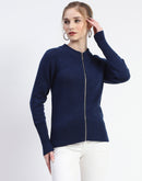 Madame Blue Full-Zip Knit Sweater