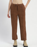 Madame Solid Tan Pleated Gurkha Trousers