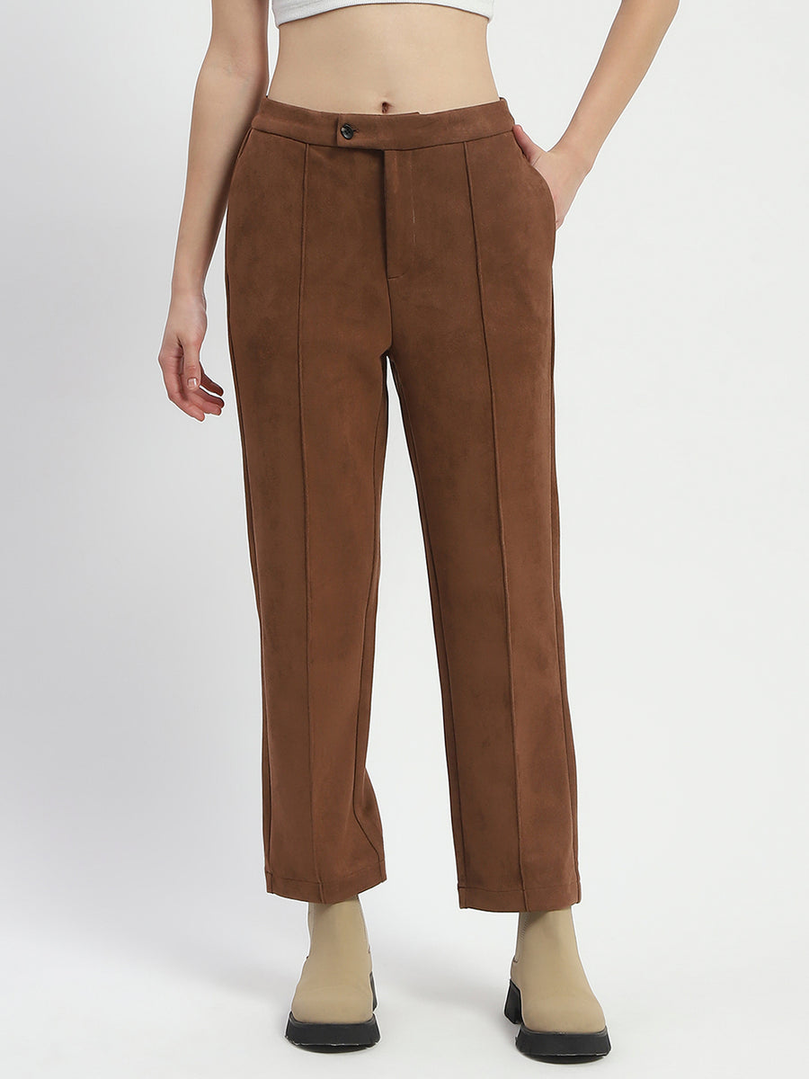 Madame Solid Tan Pleated Gurkha Trousers