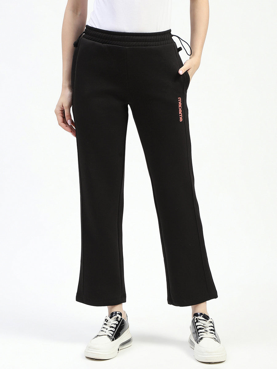 Madame Black Cotton Track Bottoms