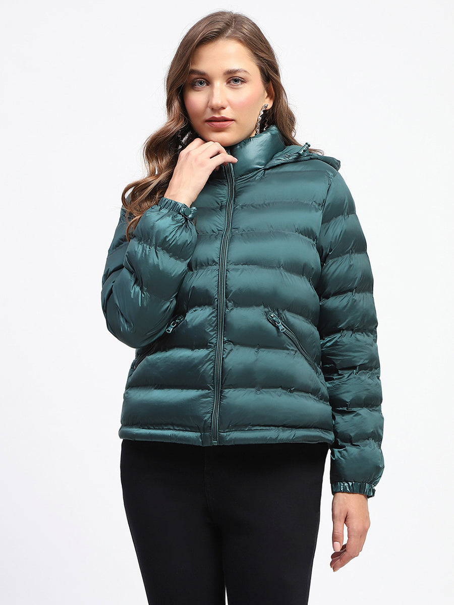 Madame Quilted Cotton Green Puffer Jacket