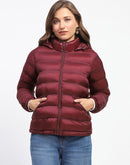 Madame Quilted Cotton Maroon Puffer Jacket