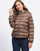 Madame Quilted Brown Puffer Jacket