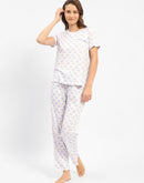 mSECRET Regular Printed Mauve Fit NIghtsuit Set