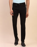 Camla Barcelona Skinny Fit Solid Black Cotton Straight Denim