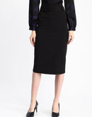 Madame Knit Moss Embellished Buckle Black Skirt