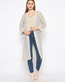 Madame Lace Detailed Semi Sheer Light Grey Shrug