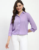 Madame Solid Purple Regular Shirt