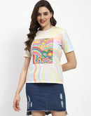 Madame Graphic Print Short Sleeve White T-Shirt