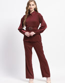 Madame Belted Shirt and Trousers Rust Orange Co-ord Set