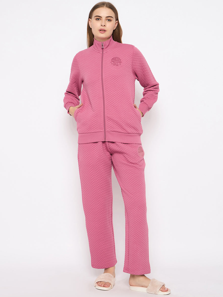 mSECRET Self Designed Zip Top and Pink Night Suit